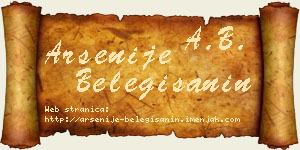 Arsenije Belegišanin vizit kartica